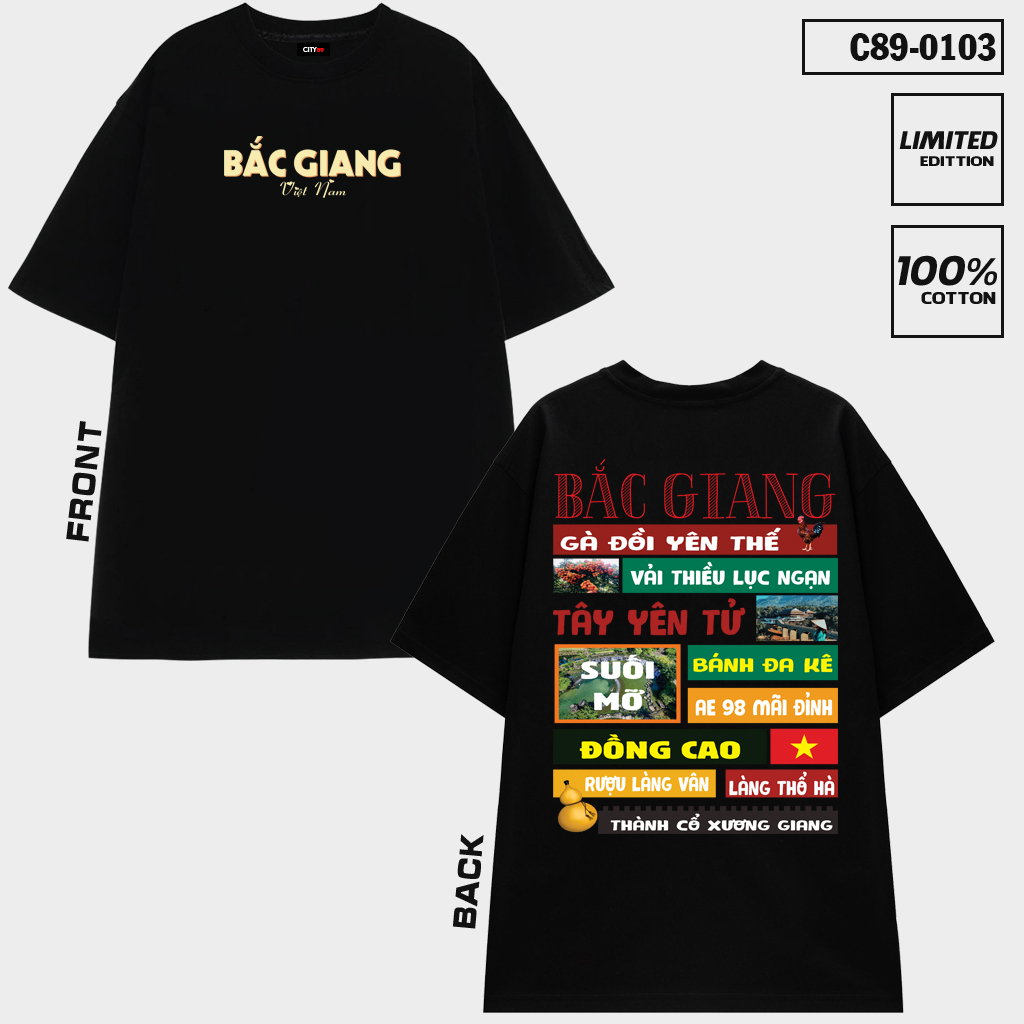 C89-0103 – Áo thun Bắc Giang Local Brand của PAW CUSTOM Back