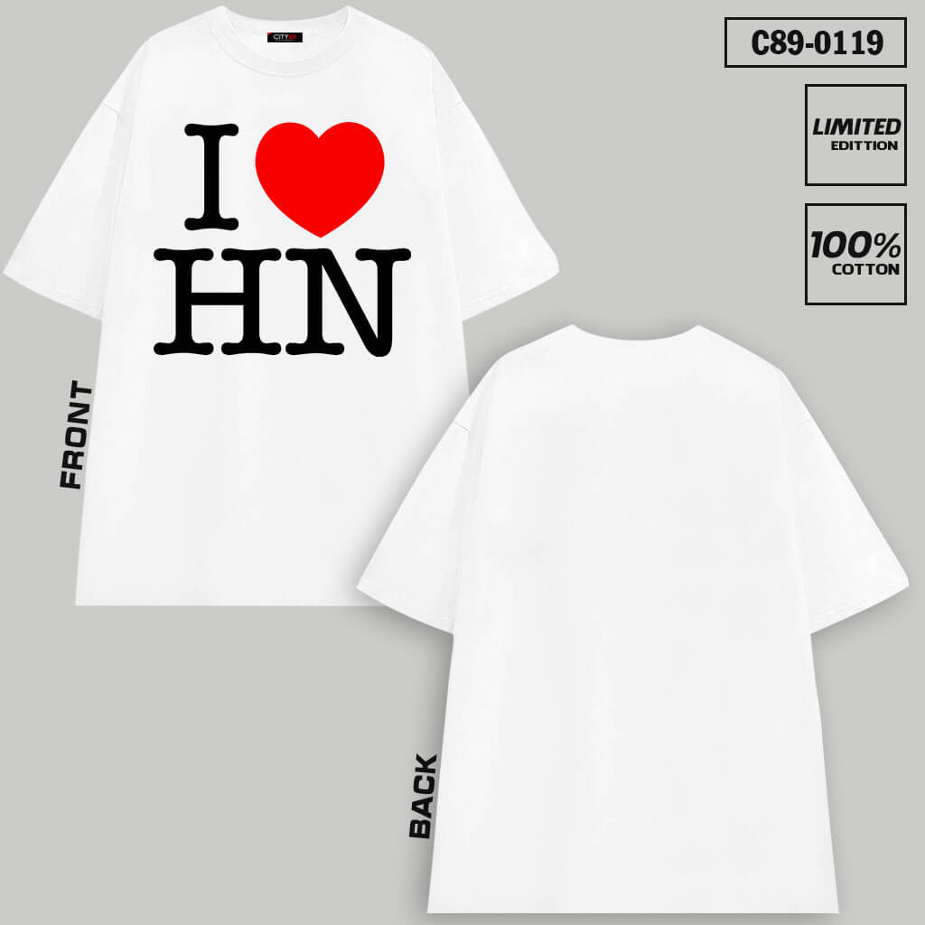 C89-0119 – Áo thun I Love HN Dành cho Người Hà Nội, Hà Nam Back
