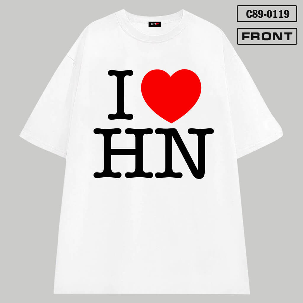 C89-0119 – Áo thun I Love HN Dành cho Người Hà Nội, Hà Nam Front