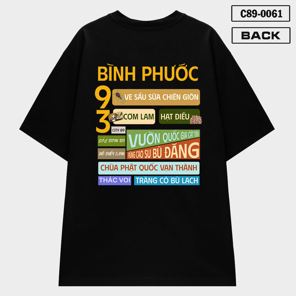 C89-0061 – Áo Thun tỉnh Bình Phước Local Brand PAW CUSTOM Front